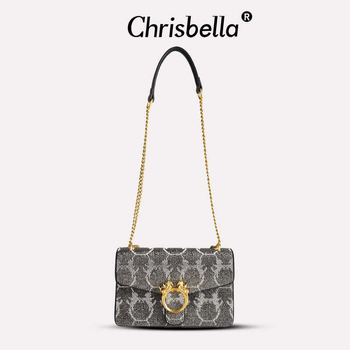 Crossbody torba s lancem i kristalima, retro naglasak, PU materijal, kvadratna mala torba, proljeće 2025, svakodnevna upotreba