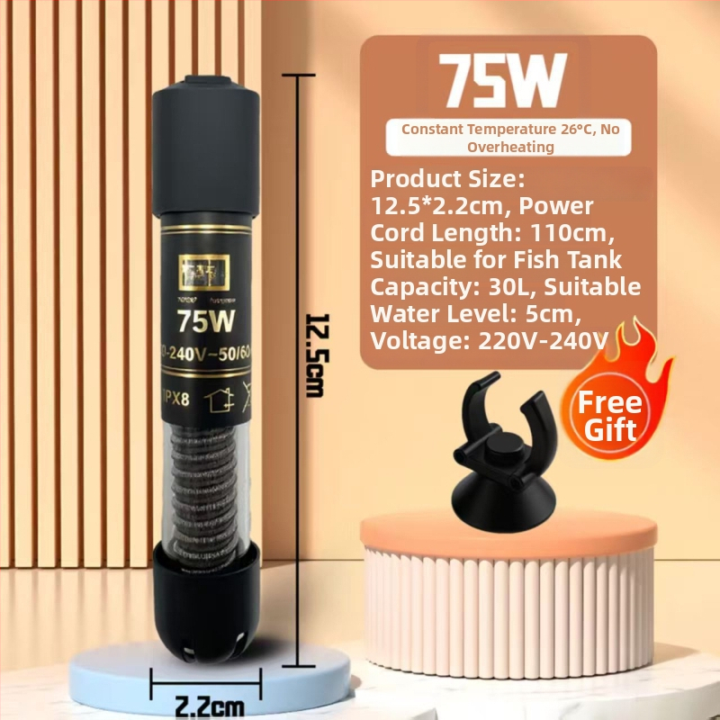 Аквариумна нагревателна пръчка, автоматично поддържане на температурата, стъклено тяло, 25W/50W