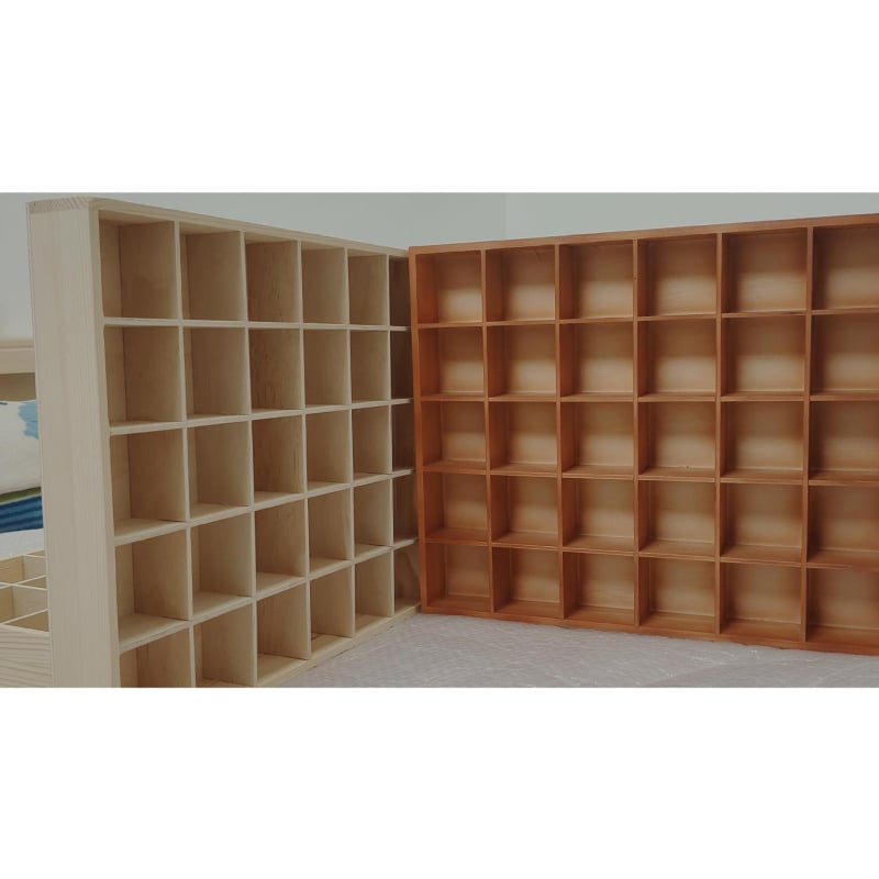 Ξύλινο κουτί αποθήκευσης με τετράγωνα διαμερίσματα, κατάλληλο για γραφείο, 18 λίτρα χωρητικότητα, προσαρμόσιμο, εγκατάσταση σε αυτοκίνητο