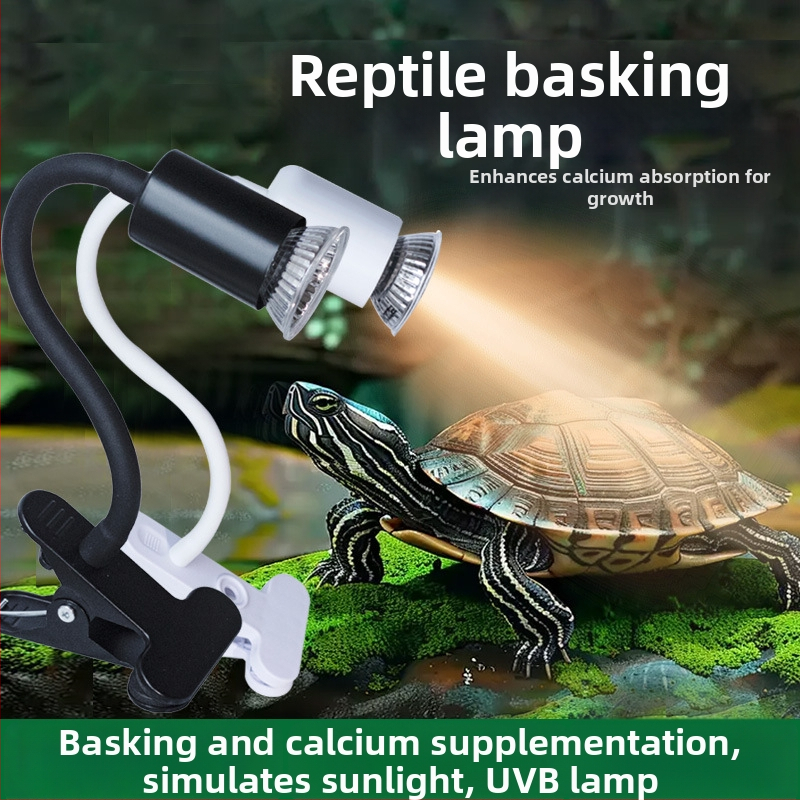 3-v-1 UVB lampa pre korytnačky a plazy v teráriu – ABS materiál, 25W, vykurovanie a sterilizácia, svorková lampa