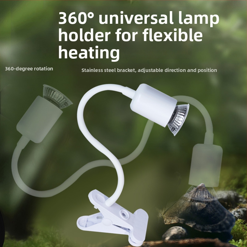 3-v-1 UVB lampa pre korytnačky a plazy v teráriu – ABS materiál, 25W, vykurovanie a sterilizácia, svorková lampa