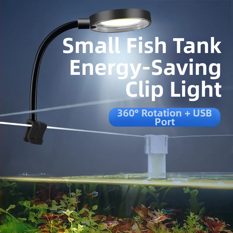 LED lampa za akvarij s klipsom za stolnu upotrebu - PC materijal, klips dizajn, svjetlo za rast