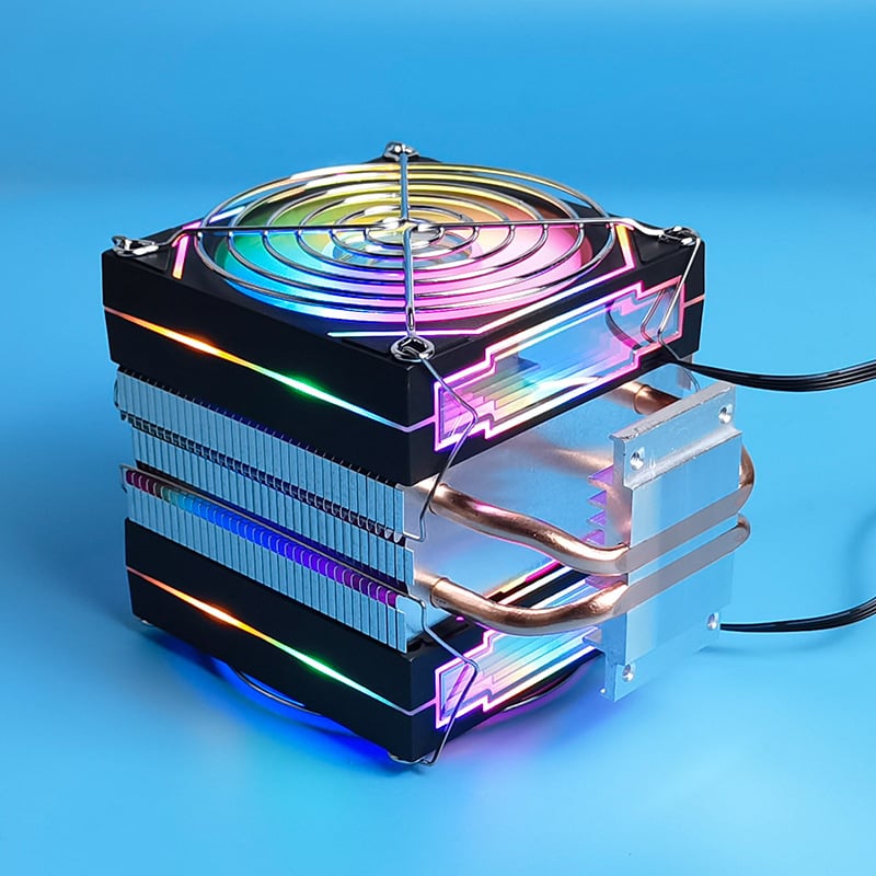 Ψύκτης για ημιαγωγούς, κατασκευή από χαλκό και αλουμίνιο, 2/4/6 σωλήνες θερμότητας, αερόψυξη, θόρυβος 25 dB