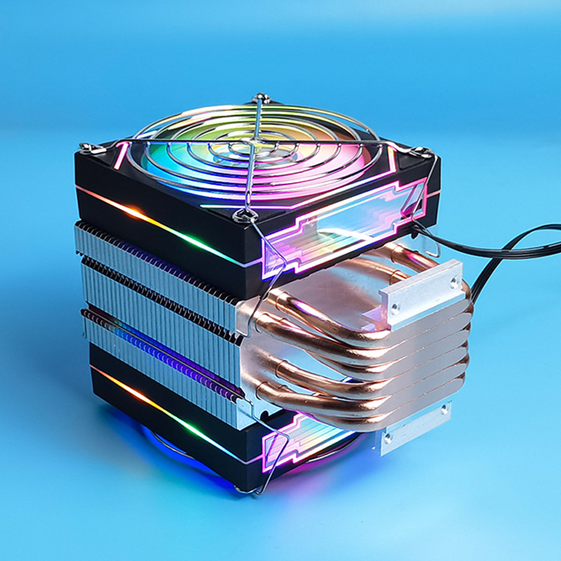 Ψύκτης για ημιαγωγούς, κατασκευή από χαλκό και αλουμίνιο, 2/4/6 σωλήνες θερμότητας, αερόψυξη, θόρυβος 25 dB