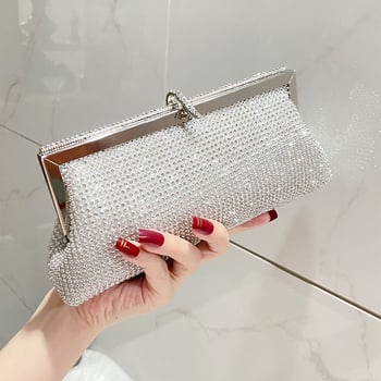 Éjszakai táska ötvözetből, poliészter bélés, vacsora-stílusú, vízszintes négyzet alakú, zárható zárás