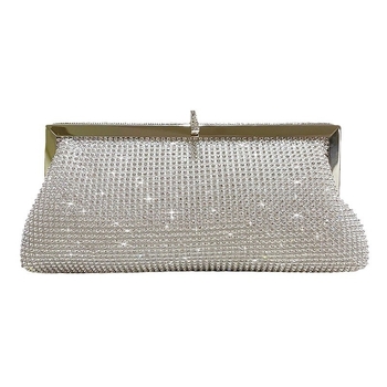 Éjszakai táska ötvözetből, poliészter bélés, vacsora-stílusú, vízszintes négyzet alakú, zárható zárás