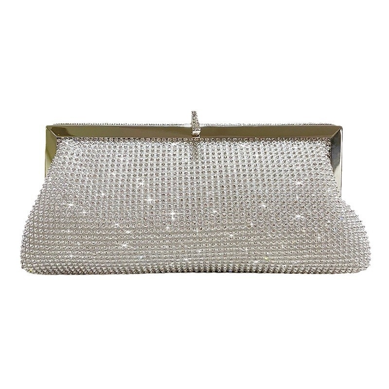 Éjszakai táska ötvözetből, poliészter bélés, vacsora-stílusú, vízszintes négyzet alakú, zárható zárás