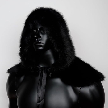 Σετ φουλάρι και καπέλο από γούνα, μονόχρωμο, unisex, ενήλικες