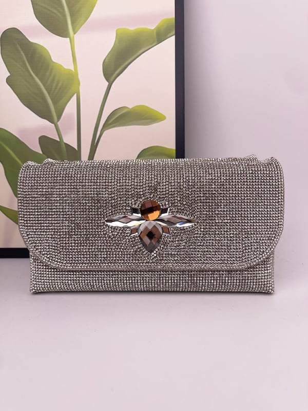 Večernja clutch torbica s poklopcem, PU materijal, PU podstava, vodoravni kvadratni oblik, otvaranje poklopcem
