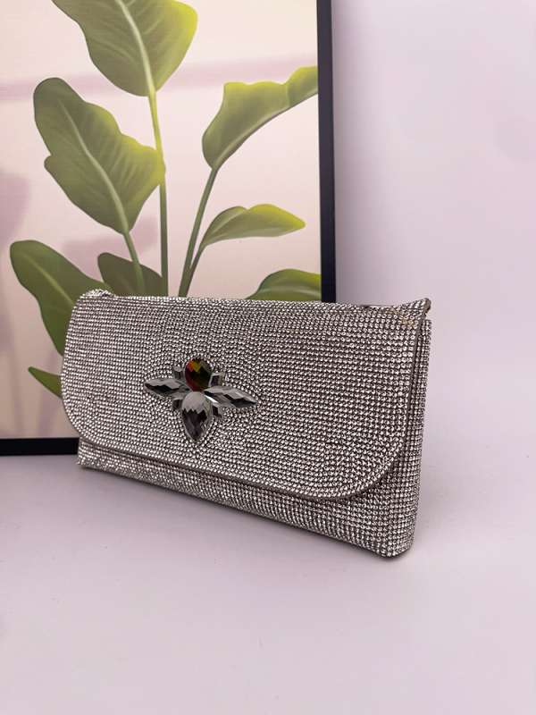 Večernja clutch torbica s poklopcem, PU materijal, PU podstava, vodoravni kvadratni oblik, otvaranje poklopcem