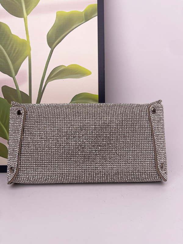 Večernja clutch torbica s poklopcem, PU materijal, PU podstava, vodoravni kvadratni oblik, otvaranje poklopcem