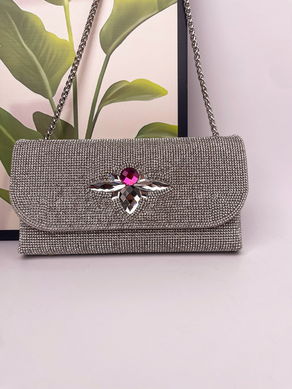 Večernja clutch torbica s poklopcem, PU materijal, PU podstava, vodoravni kvadratni oblik, otvaranje poklopcem