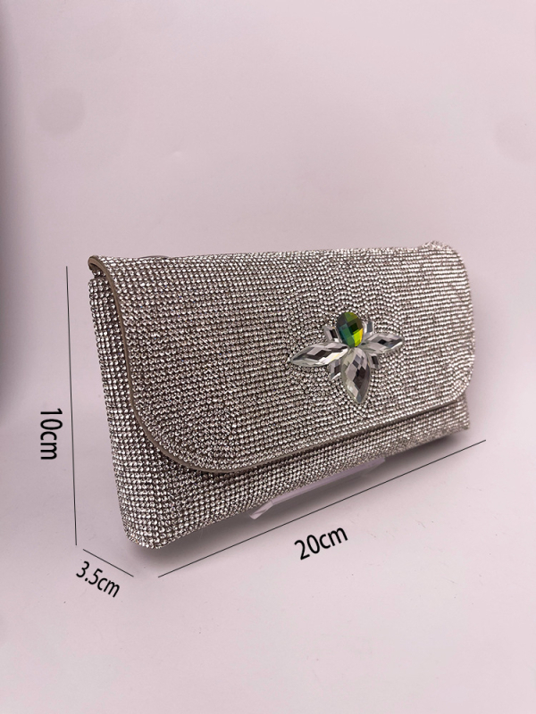 Večernja clutch torbica s poklopcem, PU materijal, PU podstava, vodoravni kvadratni oblik, otvaranje poklopcem