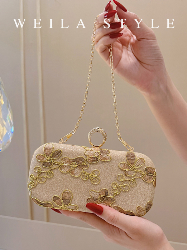 Női clutch táska, kis négyzet alakú, zárómechanizmus, anyag Greet, az új nemzeti trendben