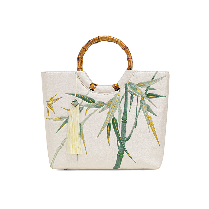 Hímzett kézitáska nemzeti stílusban, kis négyszögletes táska, poliészter anyag, vízszintes négyszögletes forma, belső ID zseb