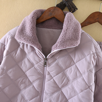 Női korall bársony steppelt pizsamaszett téli változatban, gallérral, hosszú ujjú, nadrágos, 100% poliészter, külső viseletre alkalmas