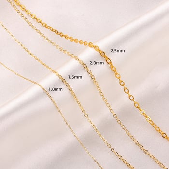 Zlatá naplnená retiazka s guličkami, tenký plochý O-uzol, 14K/18K zlaté vyplnenie, meďové jadro, elektroplatovanie pre šperky DIY