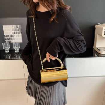 Akrilból készült henger alakú estéti táska telefontokkal, poliészter bélés és záródás