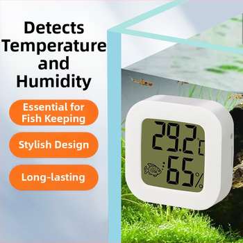 Θερμόμετρο ενυδρείου, αδιάβροχο, υψηλής ακρίβειας, διπλή ψηφιακή οθόνη, τοίχου, εξωτερικός αισθητήρας για θερμοκρασία και υγρασία