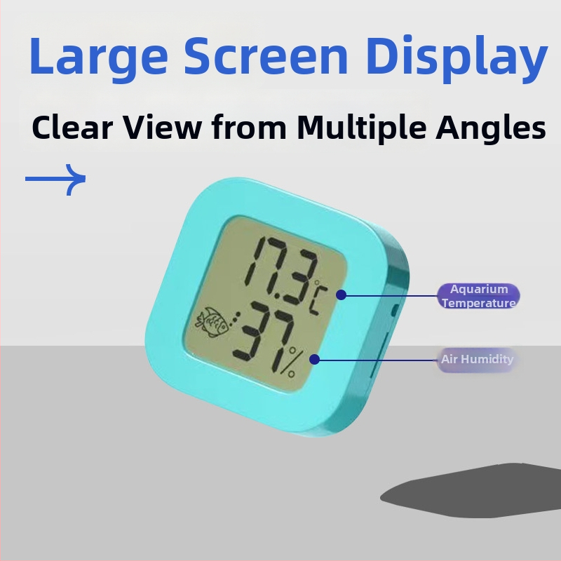 Θερμόμετρο ενυδρείου, αδιάβροχο, υψηλής ακρίβειας, διπλή ψηφιακή οθόνη, τοίχου, εξωτερικός αισθητήρας για θερμοκρασία και υγρασία