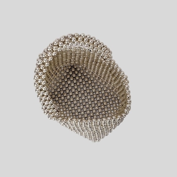 Akril Beaded keresztpántos táska, függőleges négyzet alakú, nyitott felső, belső cipzáras zseb