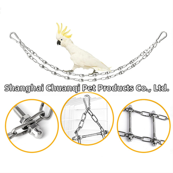 Jucărie de antrenament pentru papagal, din oțel inoxidabil 304 – plasă de cățărare pentru mestecare și pandantiv de expoziție