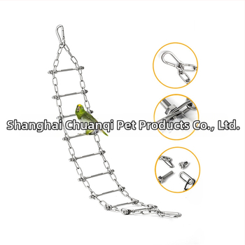 Jucărie de antrenament pentru papagal, din oțel inoxidabil 304 – plasă de cățărare pentru mestecare și pandantiv de expoziție