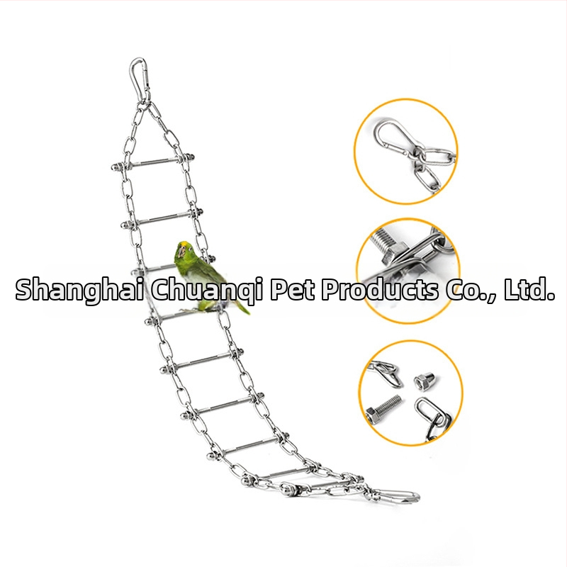 Jucărie de antrenament pentru papagal, din oțel inoxidabil 304 – plasă de cățărare pentru mestecare și pandantiv de expoziție