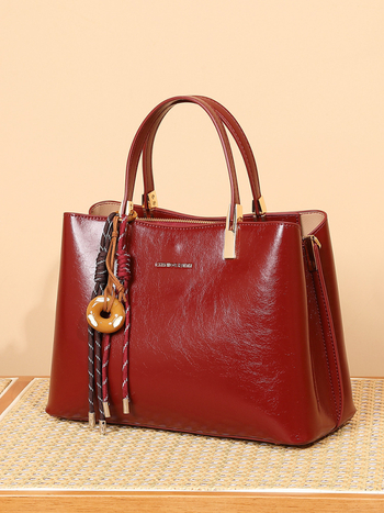 Esküvői válltáska PU bőr, városi egyszerű stílus, cipzáras záródás, belső zsebek: cipzáras zseb és telefonzseb, őszi 2025