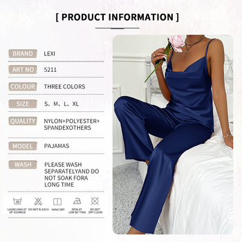 Két részes női pizsama szett: ujjatlan felső és nadrág, minimalist stílus, poliészter, ultra vékony anyag