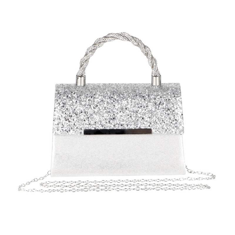 PU gyémánt táska, hónalj-stílus, vízszintes négyzetes forma, flap zárás, estélyi táska