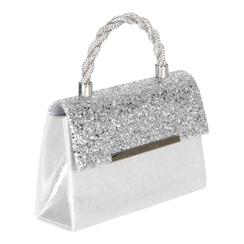 PU gyémánt táska, hónalj-stílus, vízszintes négyzetes forma, flap zárás, estélyi táska