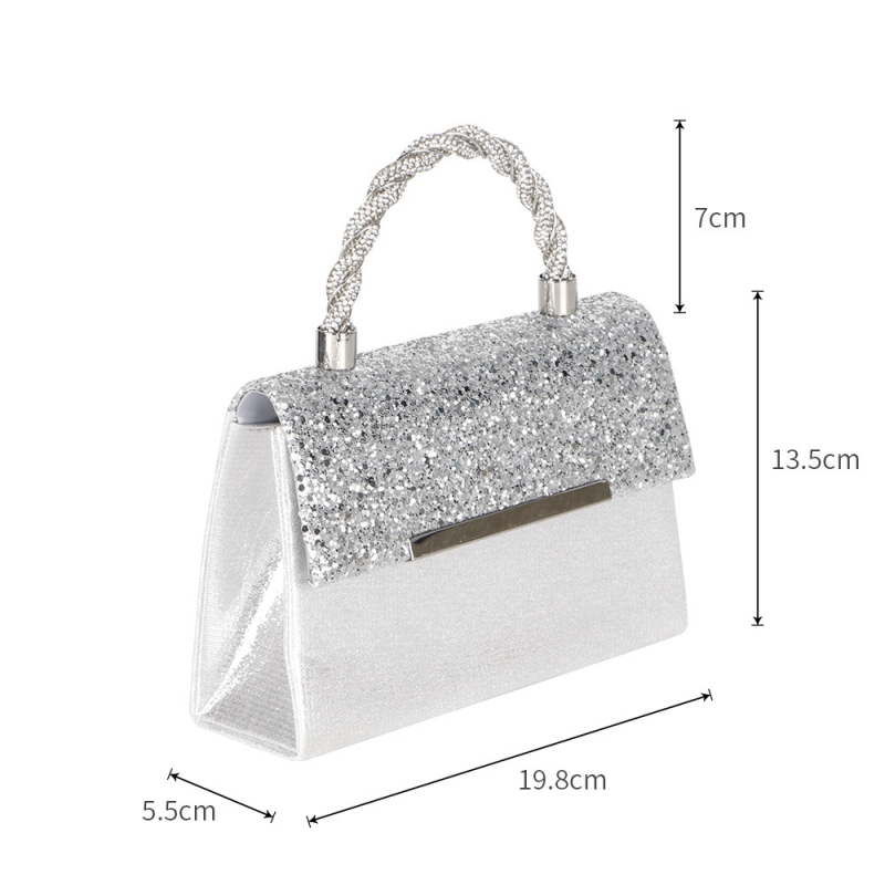 PU gyémánt táska, hónalj-stílus, vízszintes négyzetes forma, flap zárás, estélyi táska