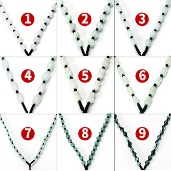 Náhrdelník z jadeových guličiek — ručne tkaný reťazec, 800 strieborná čistota, možnosť prispôsobenia