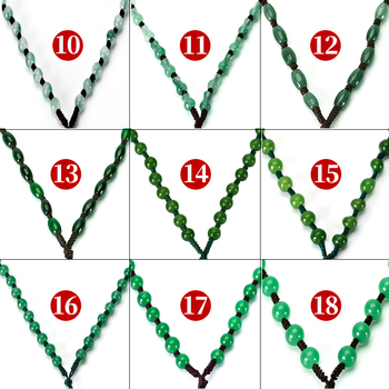 Náhrdelník z jadeových guličiek — ručne tkaný reťazec, 800 strieborná čistota, možnosť prispôsobenia