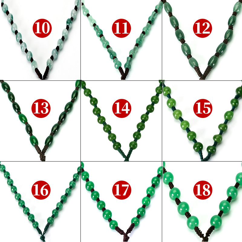 Náhrdelník z jadeových guličiek — ručne tkaný reťazec, 800 strieborná čistota, možnosť prispôsobenia