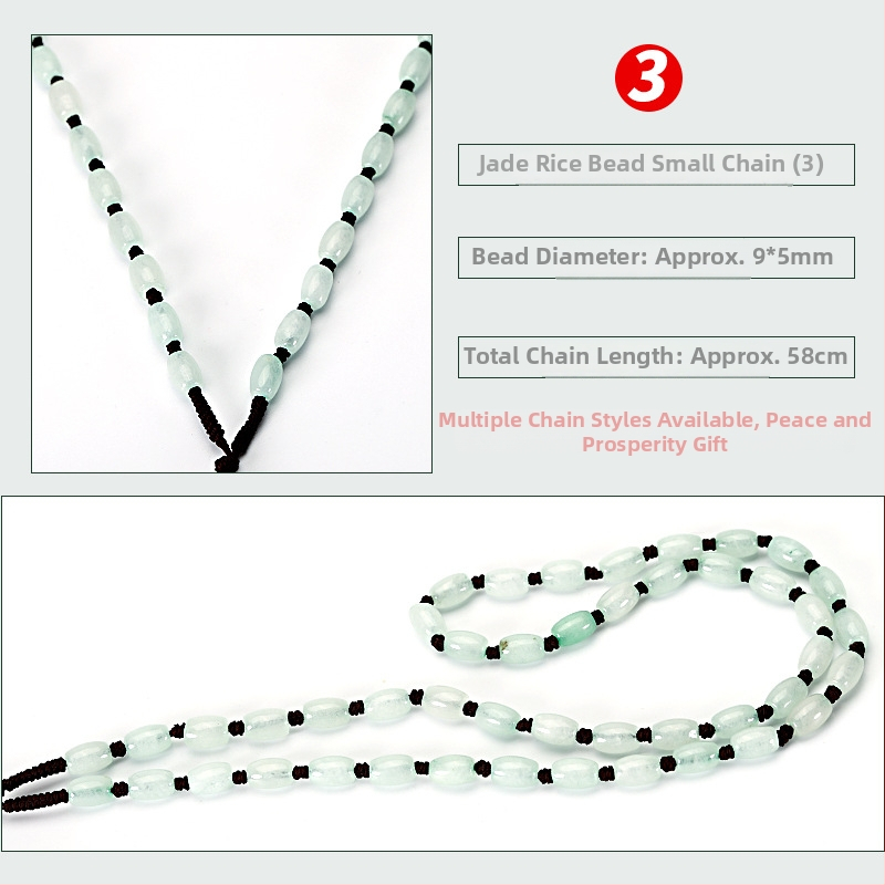 Náhrdelník z jadeových guličiek — ručne tkaný reťazec, 800 strieborná čistota, možnosť prispôsobenia