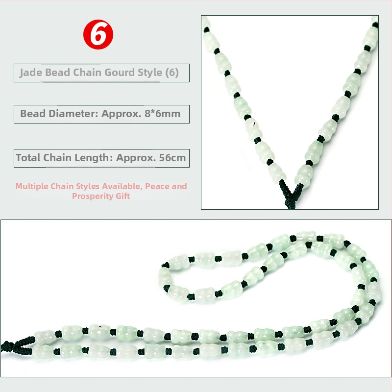 Náhrdelník z jadeových guličiek — ručne tkaný reťazec, 800 strieborná čistota, možnosť prispôsobenia