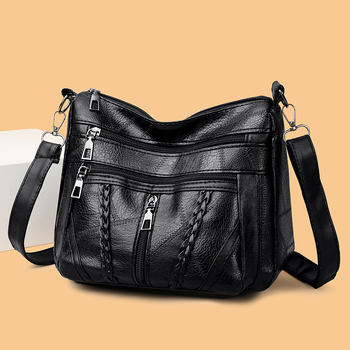 Desire PU kožna crossbody torbica, višeslojni dizajn, zatvaranje na zip, laminirani unutarnji pretinac, horizontalni kvadratnog oblika