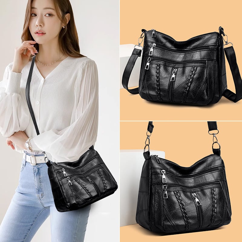 Desire PU kožna crossbody torbica, višeslojni dizajn, zatvaranje na zip, laminirani unutarnji pretinac, horizontalni kvadratnog oblika