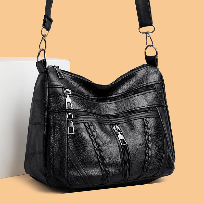 Desire PU kožna crossbody torbica, višeslojni dizajn, zatvaranje na zip, laminirani unutarnji pretinac, horizontalni kvadratnog oblika