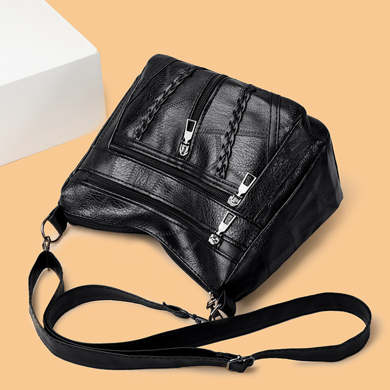 Desire PU kožna crossbody torbica, višeslojni dizajn, zatvaranje na zip, laminirani unutarnji pretinac, horizontalni kvadratnog oblika