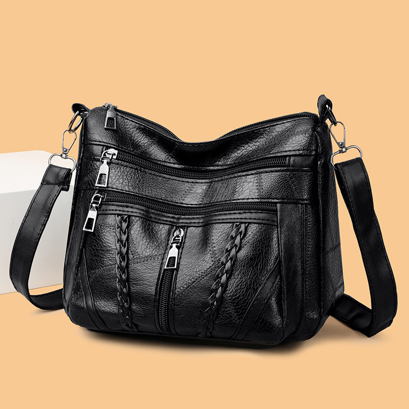 Desire PU kožna crossbody torbica, višeslojni dizajn, zatvaranje na zip, laminirani unutarnji pretinac, horizontalni kvadratnog oblika
