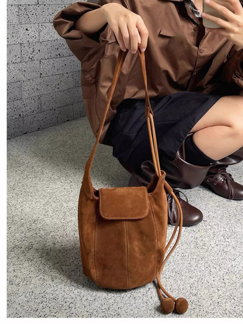 EELHOE PU bucket bag s poklopcem za svakodnevnu upotrebu – jesen 2025