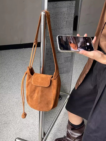 EELHOE PU bucket bag s poklopcem za svakodnevnu upotrebu – jesen 2025