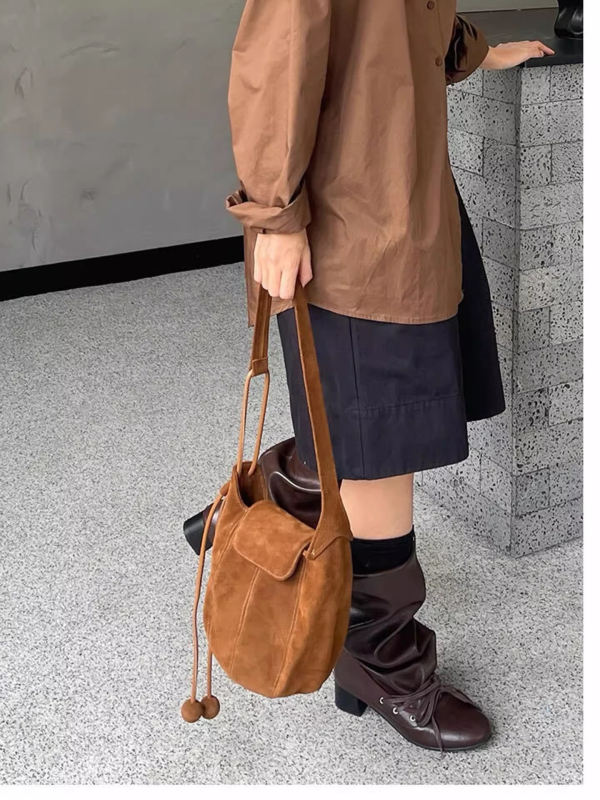 EELHOE PU bucket bag s poklopcem za svakodnevnu upotrebu – jesen 2025