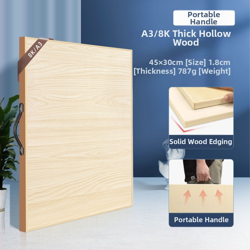 Fából készült rajztábla és molbert, hordozható, keményfa rajztábla művészeti hallgatók számára