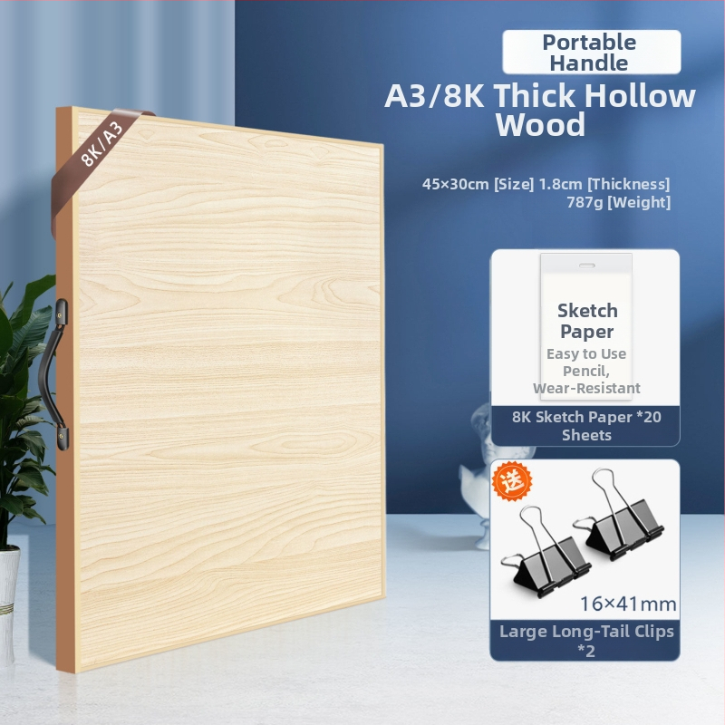 Fából készült rajztábla és molbert, hordozható, keményfa rajztábla művészeti hallgatók számára