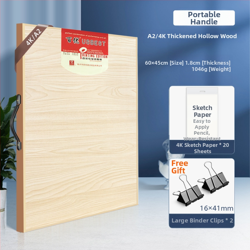 Fából készült rajztábla és molbert, hordozható, keményfa rajztábla művészeti hallgatók számára