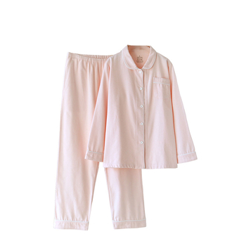 Ženski set pidžama od čiste pamuka s brušenom teksturom, debela zimska toplina, s ovratnikom tipa lapel, dugim rukavima i hlačama, jednostavan kućni stil